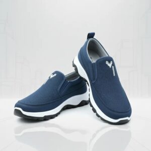 Sleek & Effortless: The Dynamic Blue Knit Slip-On Sneaker