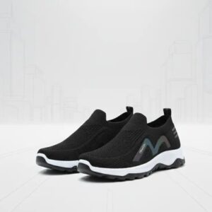 Sleek & Effortless: The Dynamic Black Knit Slip-On Sneaker